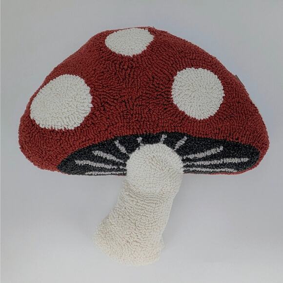 Tufted Mushroom Pillows Cottagecore Shaped Accent Home Decor 17in Set of 2 Fungi - Picture 2 of 10